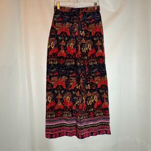 Chufy Memories of Peru Women's XS Wide Leg Pants Viscose Tribal Artsy Boho